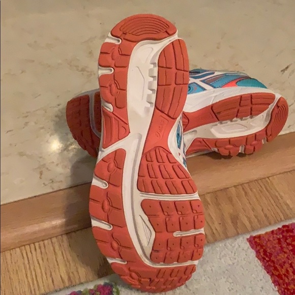 ASICS gel contend 2 aqua & coral sneakers size 7.5 - Picture 6 of 8